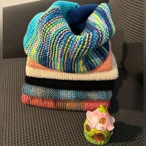 Beautiful and warm tubular scarves, hand knitted, new